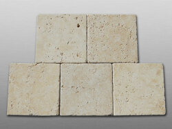 Travertin Beige Light Select getrommelt Fliese 20x20x1cm