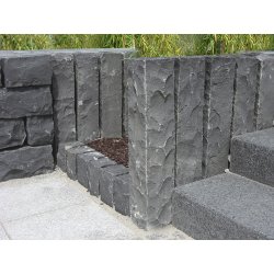 Vietnam Basalt spaltrau Palisade 12x12x75 cm anthrazit