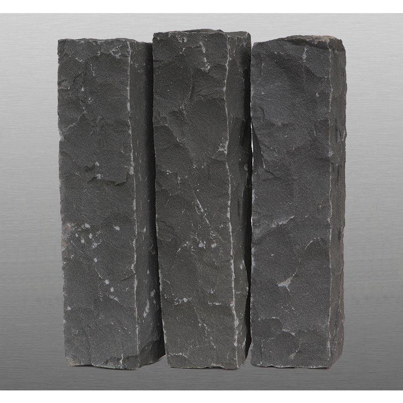 Vietnam Basalt spaltrau Palisade 12x12x125 cm anthrazit