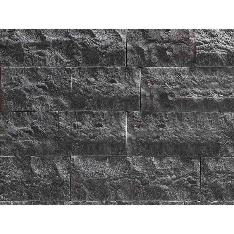 Black Marble spaltrau & getrommelt Wandverblender Lfm.x10x2,1 cm schwarz grau