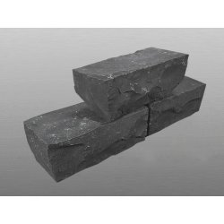 Vietnam Basalt A507 spaltrau Mauerstein 14-16x20x40 cm dunkelgrau