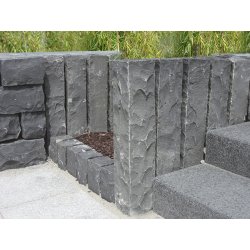 Vietnam Basalt spaltrau Palisade 12x12x50 cm anthrazit
