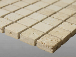 Travertin Beige Light Select getrommelt Mosaik 2,3x2,3x1...