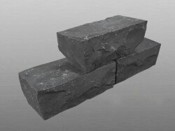 Vietnam Basalt A507 spaltrau Mauerstein 9-11x20x40 cm dunkelgrau