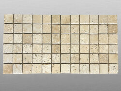 Travertin Beige Light Select getrommelt Mosaik 4,8x4,8x1...
