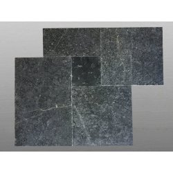 Black Marble getrommelt Platte römischer Verband 3,2 cm schwarz grau