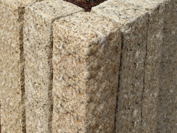 Granit Gelb 082 gestockt Palisade 12x12x80 cm gelb