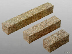 Granit Gelb 082 gestockt Palisade 12x12x80 cm gelb