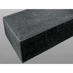 Vietnam Basalt Blockstufe geflammt und gebürstet 15x35x100 cm schwarz