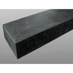 Vietnam Basalt Blockstufe geflammt und geb&uuml;rstet 15x35x125 cm schwarz