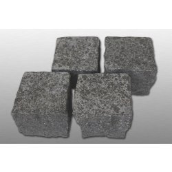 China Basalt G684 geflammt Pflastersteine 7x7x7 cm dunkelgrau