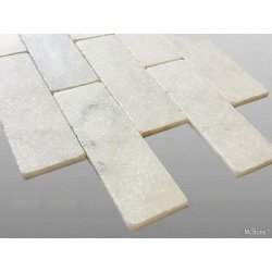 Muster White Marble getrommelt weisser Marmor Verblender 20,3x7,5x1cm wei&szlig;