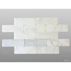 Muster White Marble getrommelt weisser Marmor Verblender 20,3x7,5x1cm weiß