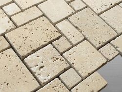 Travertin Beige Light Select getrommelt Mosaik MiniSet x1 cm beige