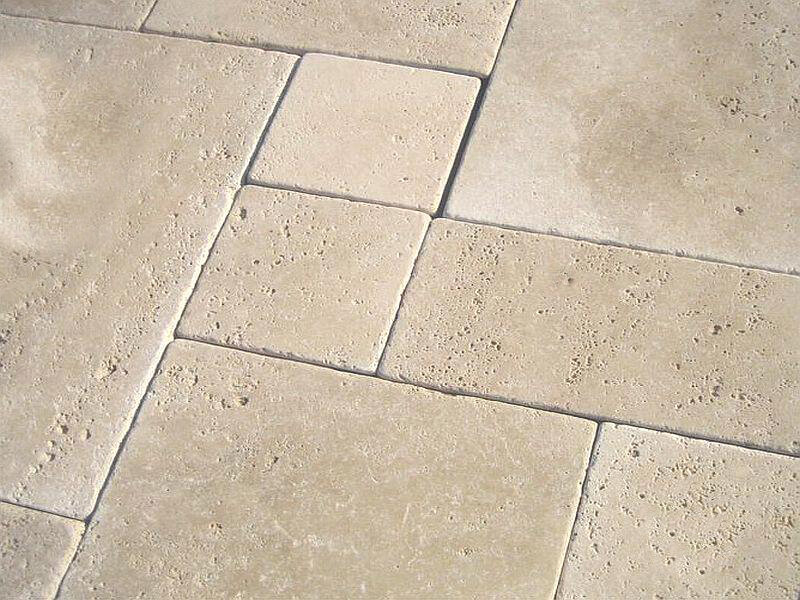 Travertin Beige Select getrommelt Fliese großer römischer Verband 1,2 cm