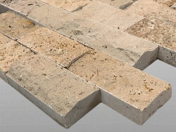 Travertin Beige Rustik spaltrau Mosaik 4,8x10x1,2 cm beige