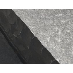 Vietnam Basalt Blockstufe geflammt und geb&uuml;rstet bossiert 15x35x50 cm schwarz