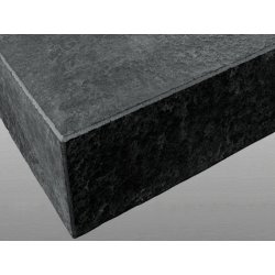 Vietnam Basalt Blockstufe geflammt und geb&uuml;rstet bossiert 15x35x50 cm schwarz