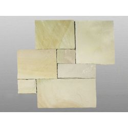 Mint spaltrau Sandstein Platte römischer Verband x3 cm gelb/weiß