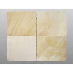 Mint spaltrau Sandstein Platte 60x60x3 cm gelb/weiß