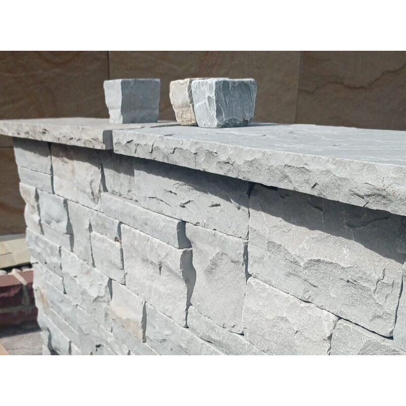 Mauerabdeckung Sandstein Platte Naturstein massiv Pfeilerabdeckung Zaun Stein 