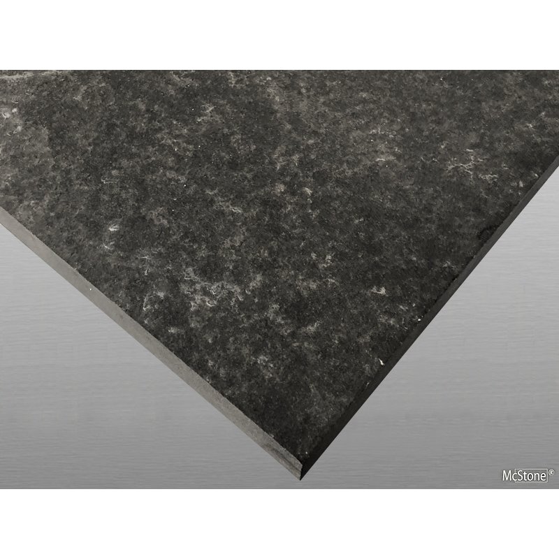 Muster Vietnam Basalt A507 geflammt & gebürstet 15x15x3 cm anthrazit schwarz