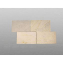 Mint gestrahlt & gebürstet Sandstein Platte 40x60x3 cm gelb/weiß