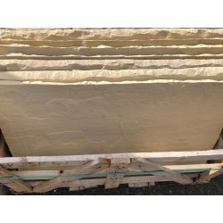 Mint spaltrau Sandstein Platte 60x60x2,5 cm gelb/weiß