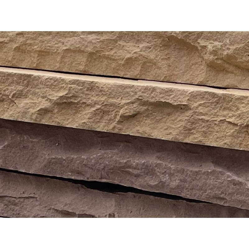 Modak Nevada Colored Sandstein Mauerabdeckung Längsseiten bossiert 30 x 150 x 4 cm rotbraun