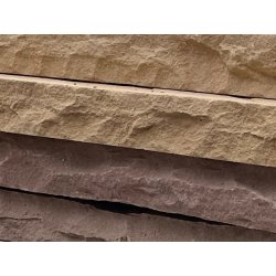 Modak Nevada Colored Sandstein Mauerabdeckung L&auml;ngsseiten bossiert 30 x 150 x 4 cm rotbraun