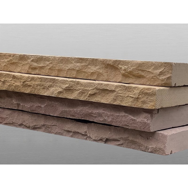 Modak Nevada Colored Sandstein Mauerabdeckung Längsseiten bossiert 35 x 150 x 4 cm rotbraun
