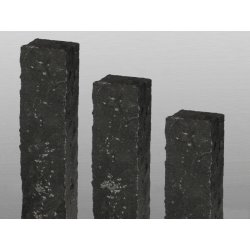 Indien Kerala Basalt spaltrau Palisade 12x12x75 cm schwarz