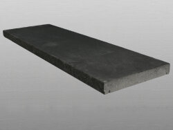 Indien Kerala Basalt Mauerabdeckung L&auml;ngsseiten bossiert 35 x 100 x 4 cm schwarz