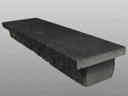 Indien Kerala Basalt Mauerabdeckung Längsseiten bossiert 35 x 100 x 4 cm schwarz