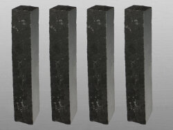 Indien Kerala Basalt spaltrau Palisade 12x12x100 cm schwarz