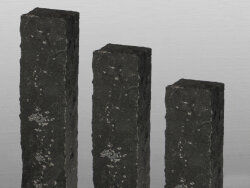 Indien Kerala Basalt spaltrau Palisade 12x12x150 cm schwarz