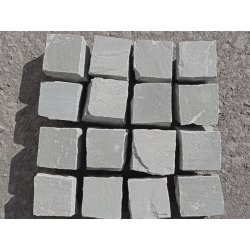 Sandstein Autumn Grey spaltrau 1 Tonne Pflastersteine 6x6x4/6 cm grau