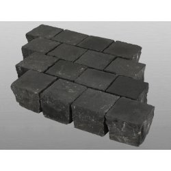 Indien Kerala Basalt wassergestrahlt 1 Tonne Pflastersteine 10x10x8 cm schwarz