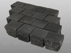 Indien Kerala Basalt wassergestrahlt 1 Tonne Pflastersteine 10x10x8 cm schwarz