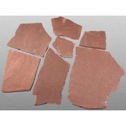 Mandana Wine Red spaltrau Sandstein Polygonalplatten 3-7 Stk/m&sup2;, 2,5 cm St&auml;rke rot