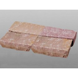 Modak Sandstein spaltrau Pflastersteine 20x10x7-9 cm braun rot