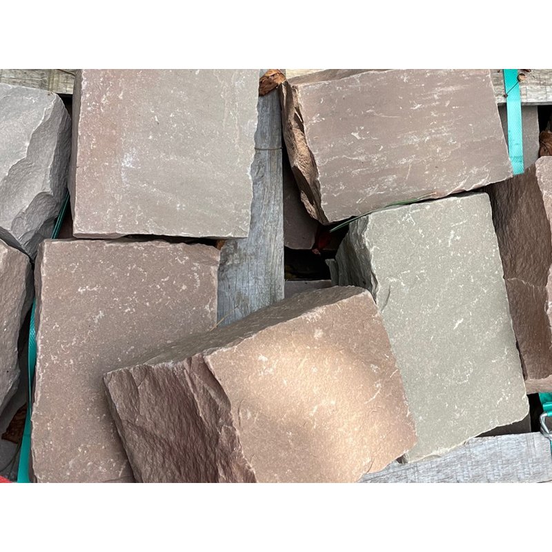 Colorado Mix Sandstein Herbstlaub spaltrau Pflastersteine 14x20x7/9 cm
