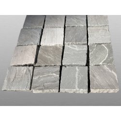 Sandstein Autumn Grey spaltrau Pflasterplatte 10x10x2,5 cm grau