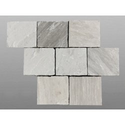 Sandstein Autumn Grey spaltrau Pflasterplatte 20x20x6 cm grau