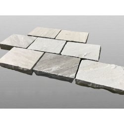Sandstein Autumn Grey spaltrau Pflasterplatte 20x30x6 cm grau