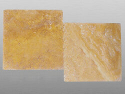 Travertin Yellow (Gold) getrommelt Platte 40x40x3 cm...