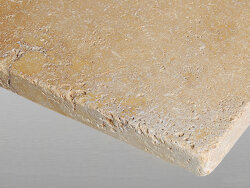Travertin Yellow (Gold) getrommelt Platte 60x60x3 cm dunkel-gelb