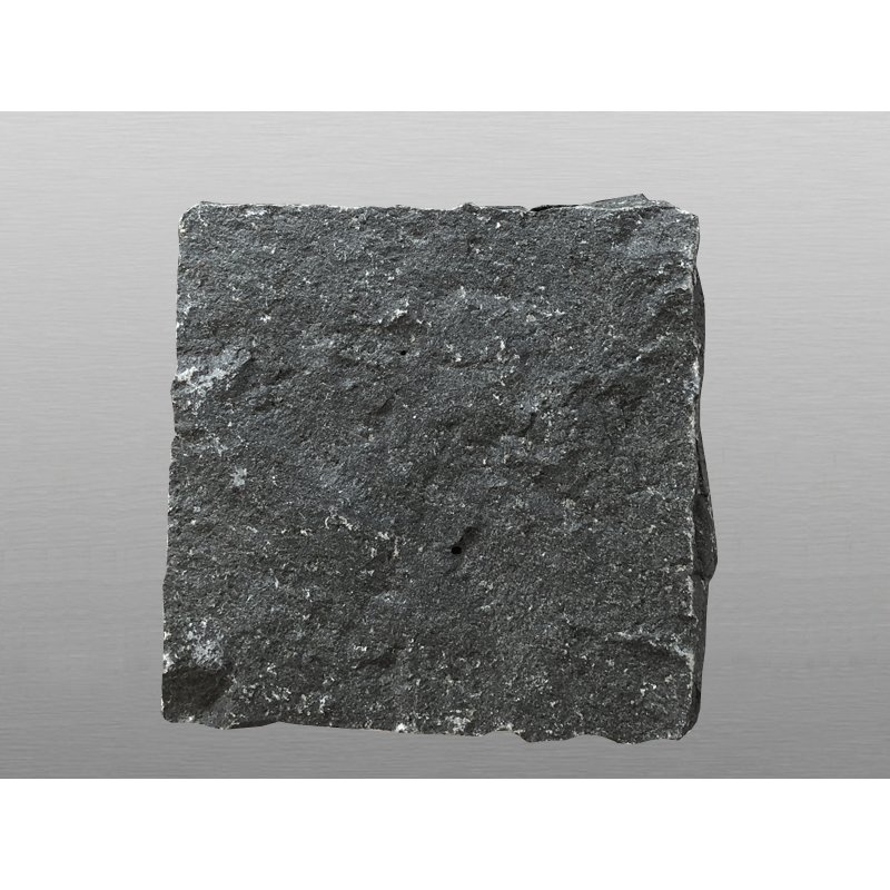 Indien Kerala Basalt spaltrau 1 Tonne Pflastersteine 10x10x7-9 cm schwarz