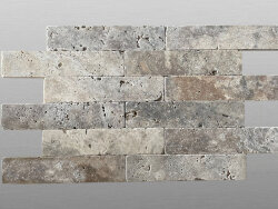 Travertin Silver getrommelt Verblender 20,3x4,8x1cm grau