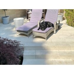 Dietfurter Kalkstein gala® beige Terrassenplatten 30cm Bahnen in freien Längen x4cm
